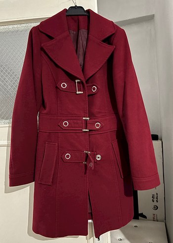 Bordo Kadın Kaban - Görsel 3