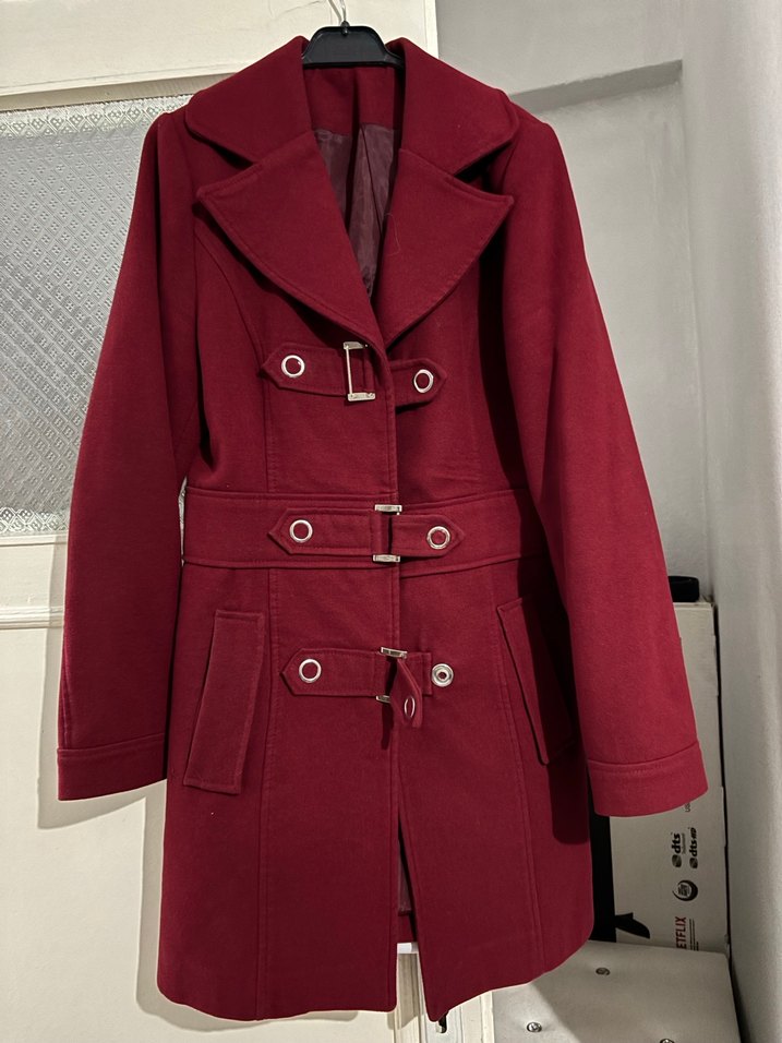 Bordo Kadın Kaban - Görsel 3