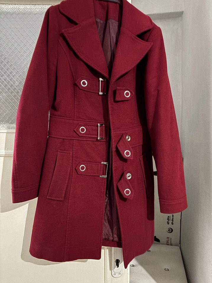 Bordo Kadın Kaban - Görsel 2