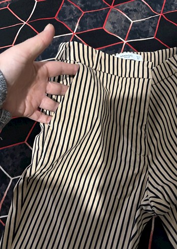 Mango düğmeli baskılı kadın pantolon - Görsel 3