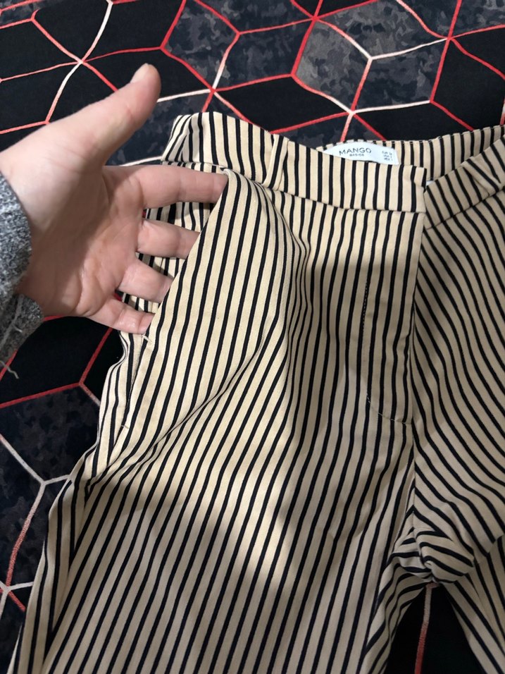 Mango düğmeli baskılı kadın pantolon - Görsel 3