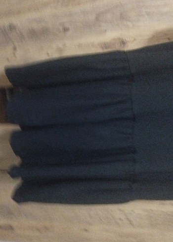 Kadın Siyah Midi Keten Elbise - Görsel 3