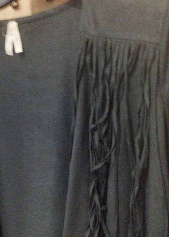 Kadın Siyah Püsküllü Süet Bolero - Görsel 2