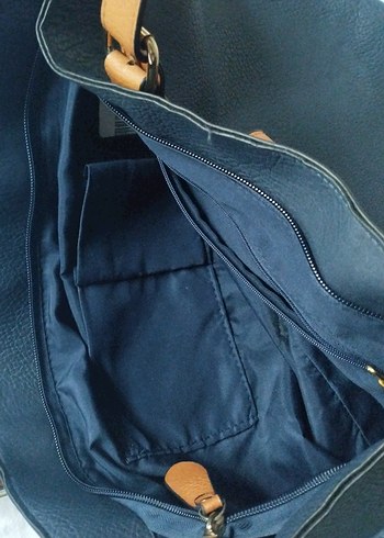 Mavi Deri Kadın Omuz Çantası - Görsel 3