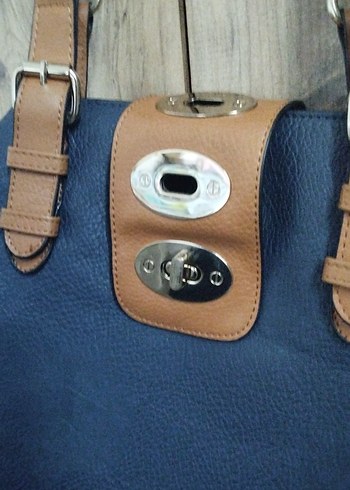 Mavi Deri Kadın Omuz Çantası - Görsel 2