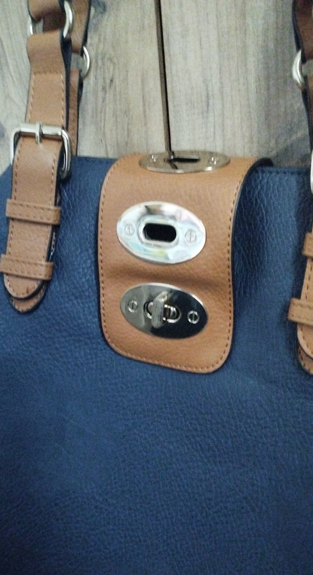 Mavi Deri Kadın Omuz Çantası - Görsel 2