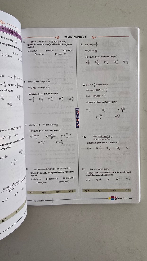 Apotemi trigonometri ve limit fasikülü - Görsel 5