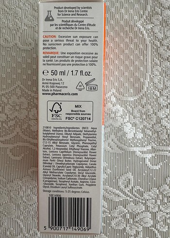Pharmaceris SPF 50+ Geniş Spektrumlu Koruyucu Krem - Görsel 7
