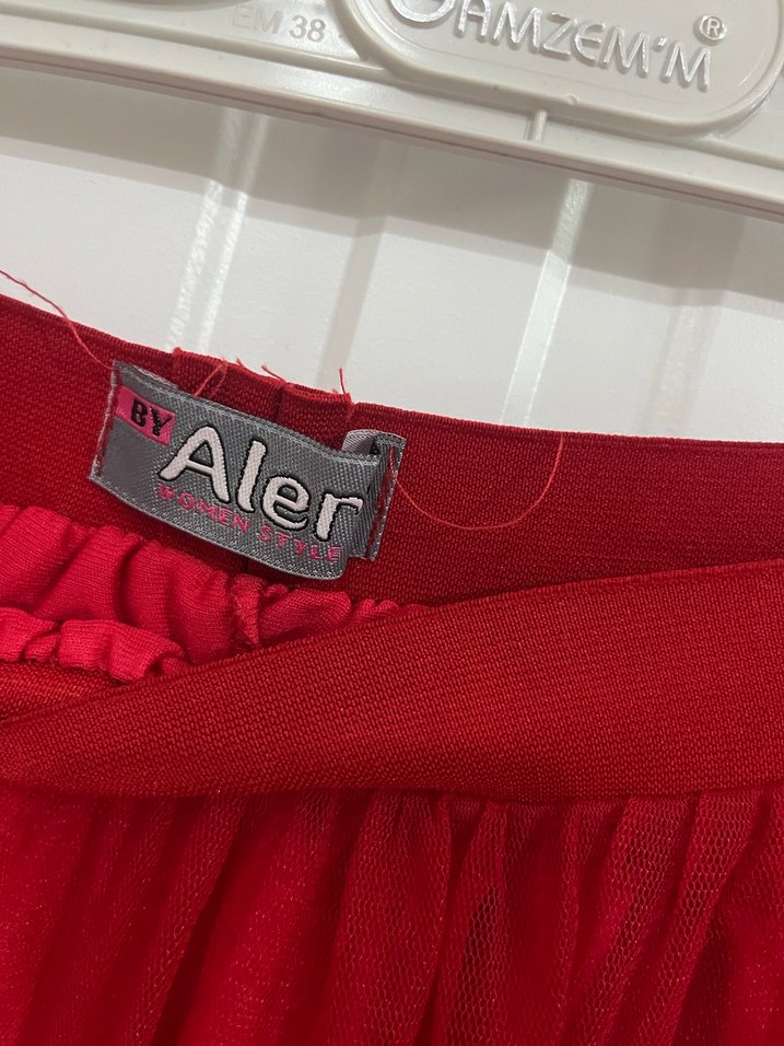 Kırmızı Pilili Uzun Bohem Etek - Görsel 3