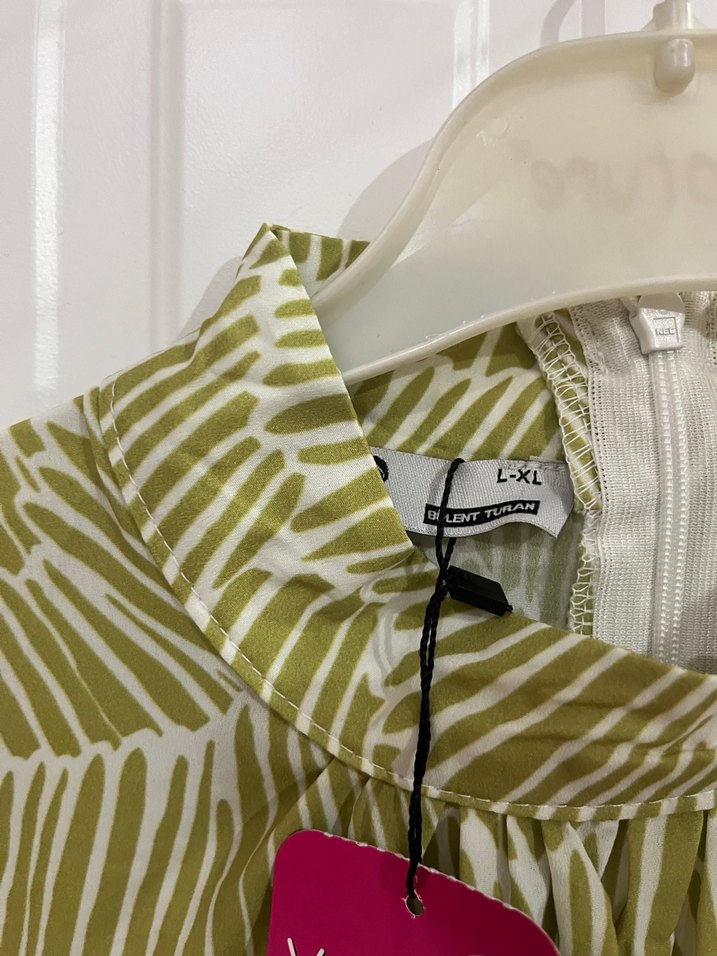 Uzun Kollu Yeşil Bohem Tunik - Görsel 4