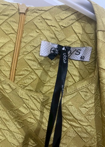 Pilili Sarı Uzun Kollu Kadın Elbise - Görsel 4