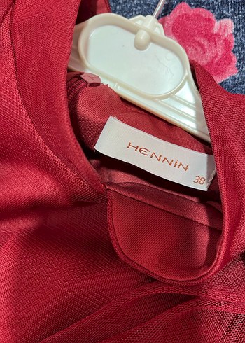 Kırmızı Uzun Abiye Elbise Kuşaklı - Görsel 11