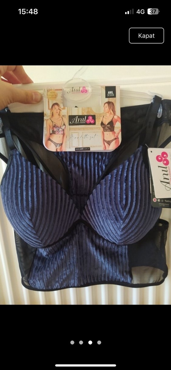 Kısa Mini Mavi Baskılı Goth Büstiyer - Görsel 3