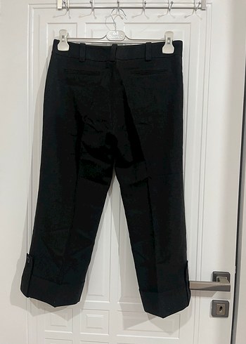 Siyah Beli Kemerli Kadın Kumaş Pantolon - Görsel 7