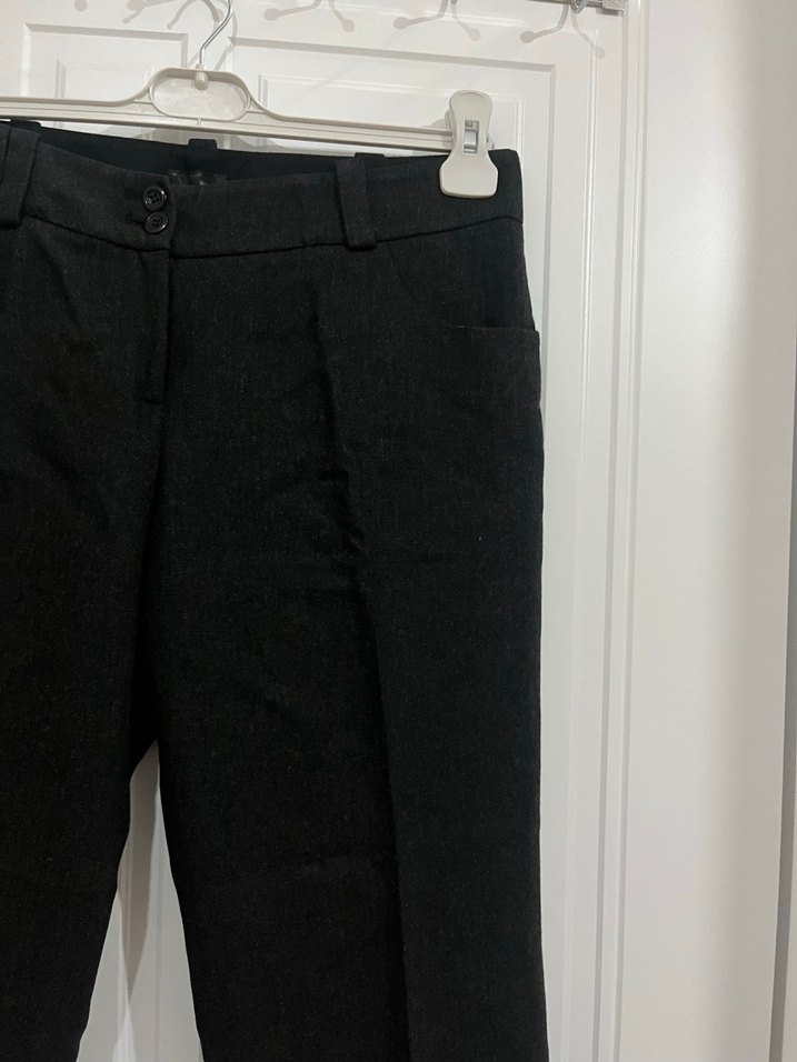 Siyah Beli Kemerli Kadın Kumaş Pantolon - Görsel 3