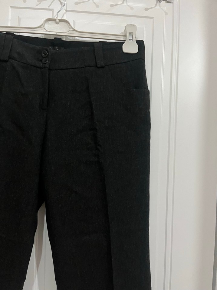 Siyah Beli Kemerli Kadın Kumaş Pantolon - Görsel 4