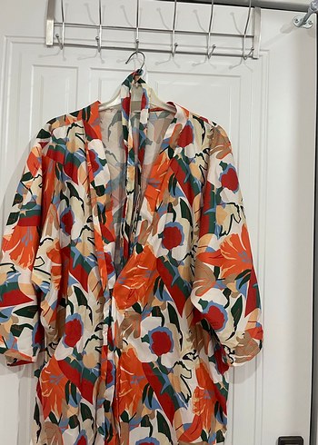 Çiçek Desenli Uzun Bohem Kadın Kimono - Görsel 5