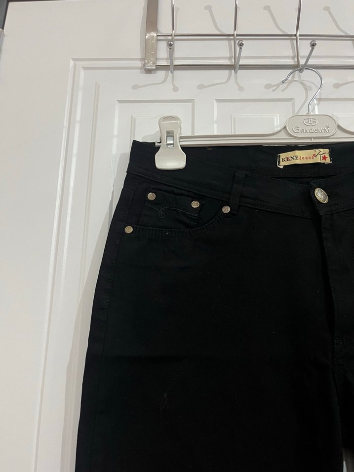 Siyah Kadın Regular Fit Denim Pantolon - Görsel 3