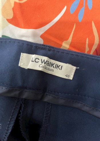 Kadın Lacivert Regular Fit Midi Kumaş Pantolon - Görsel 7