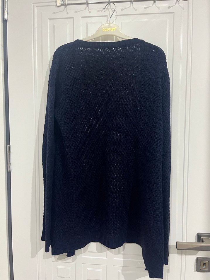 Kadın Mavi Triko Hırka - Görsel 3