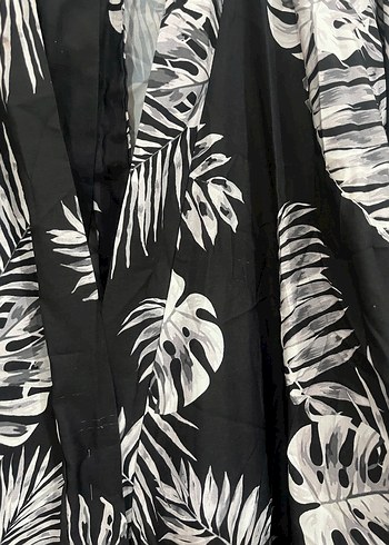 Uzun Siyah Bohem Kadın Kimono - Görsel 9