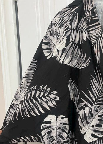 Uzun Siyah Bohem Kadın Kimono - Görsel 8