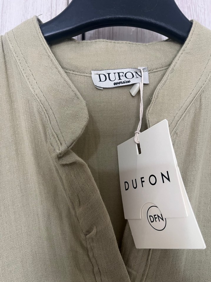 Kadın Haki Uzun Keten Elbise - Görsel 5