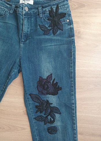 27 Beden Nakışlı Bohem Kadın Kot Pantolon