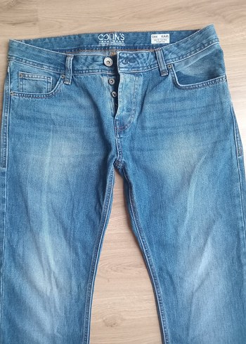 33 Beden Erkek Mavi Düğmeli Denim Jean