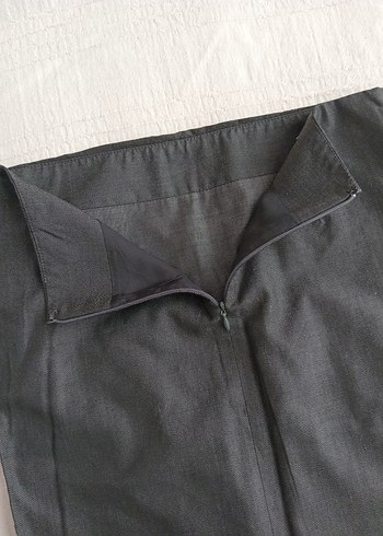 36 Beden gri Renk Drapeli Gri Midi Kalem Etek