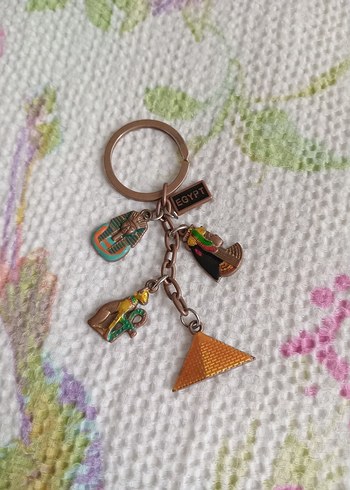Bohem Zincirli Renkli Mısır Temalı Anahtarlık - Görsel 3