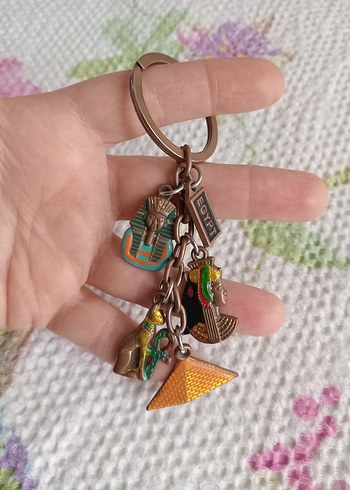Bohem Zincirli Renkli Mısır Temalı Anahtarlık - Görsel 2