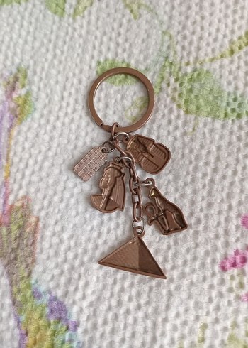 Bohem Zincirli Renkli Mısır Temalı Anahtarlık - Görsel 4