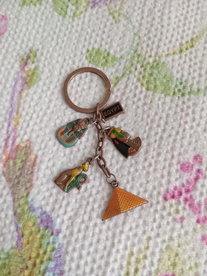 Bohem Zincirli Renkli Mısır Temalı Anahtarlık - Görsel 3