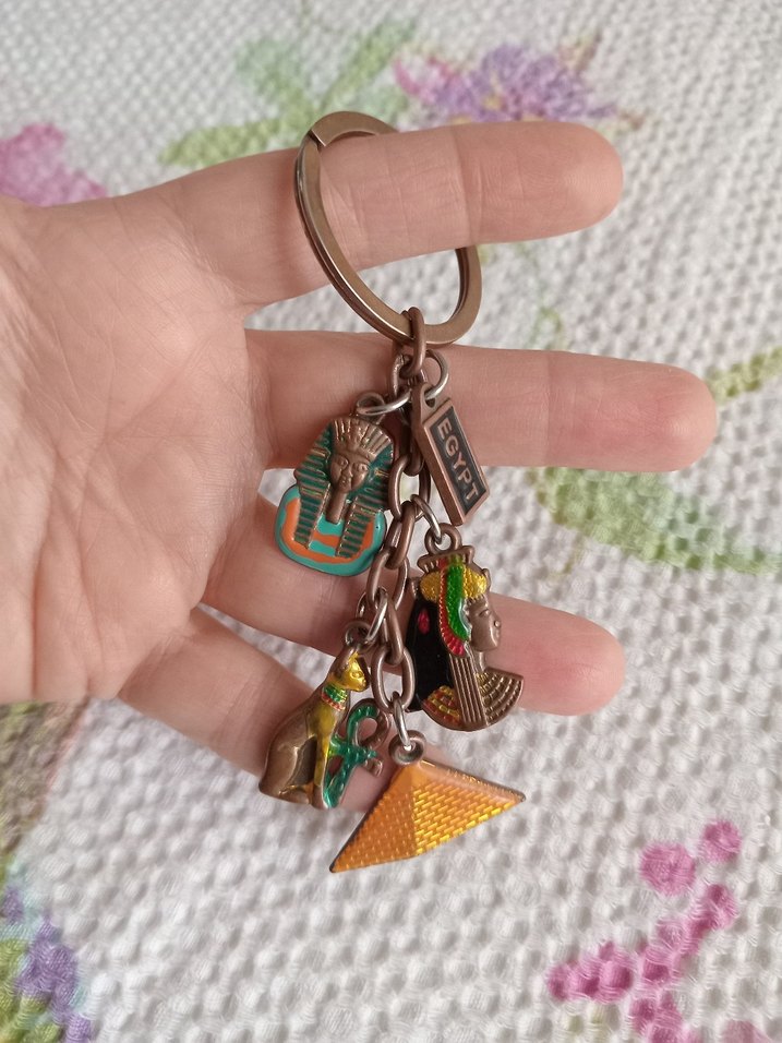 Bohem Zincirli Renkli Mısır Temalı Anahtarlık - Görsel 2