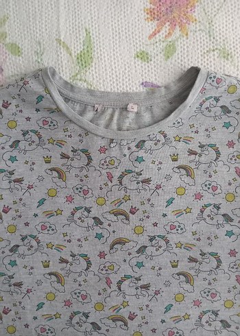 Gri Baskılı Kısa Kollu Tişört - Görsel 3