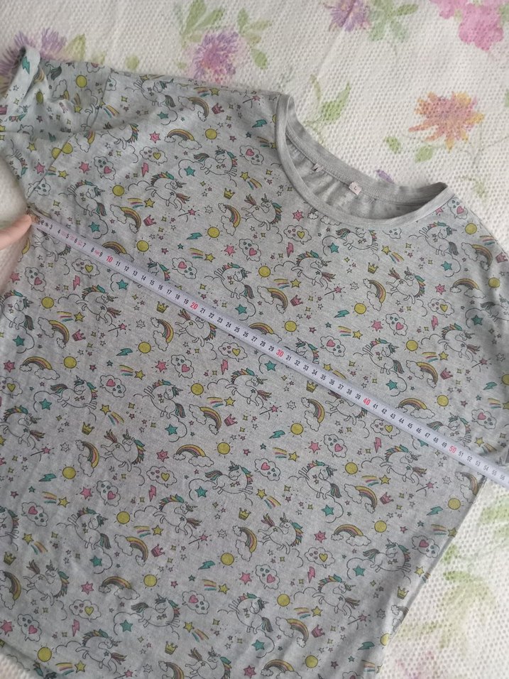 Gri Baskılı Kısa Kollu Tişört - Görsel 5