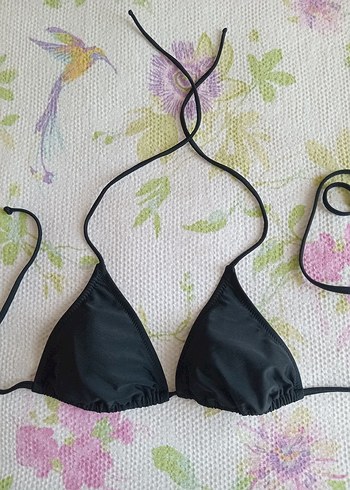 Siyah İpli Kadın Bikini Üstü