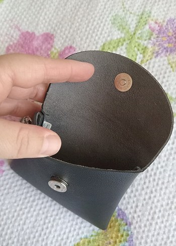Beden Vintage Siyah Deri Kadın Cüzdanı