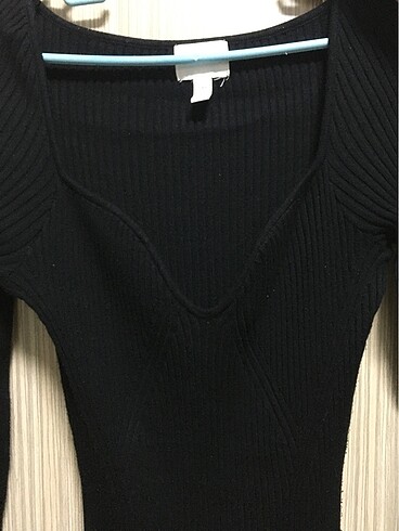 H&M h&m triko siyah elbise