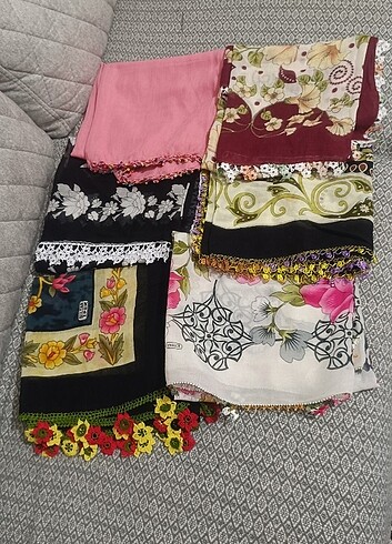 6 adet oyalı yazma 