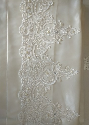 İşlemeli Beyaz battaniye Takımı - Görsel 3