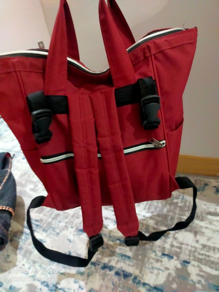 Bordo Desenli Bebek Çantası - Görsel 2