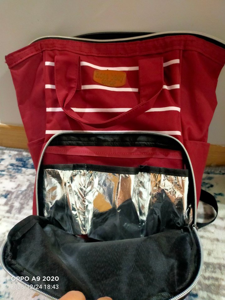 Bordo Desenli Bebek Çantası - Görsel 4