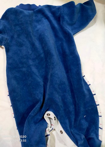 Renkli Baskılı Mavi Bebek Tulum - Görsel 2