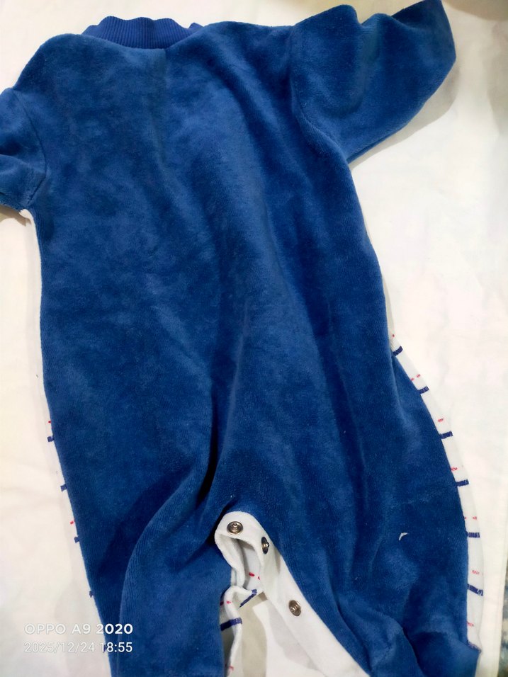 Renkli Baskılı Mavi Bebek Tulum - Görsel 2