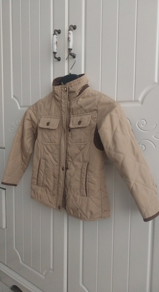 Bej Erkek Çocuk Düğmeli Kaban - Görsel 2