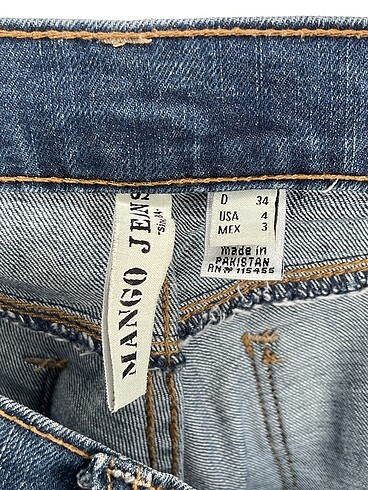 34 Beden mavi Renk Mango Jean / Kot %70 İndirimli.