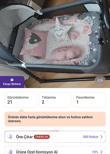 Pembe Gri Yıldızlı Nakışlı Bebek Uyku Seti - Görsel 2