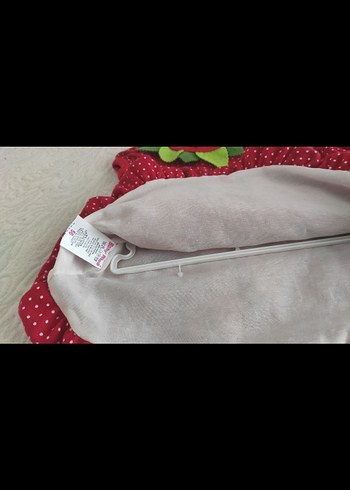 Kırmızı Puantiyeli Kız Çocuk Elbise ve Şapka - Görsel 4